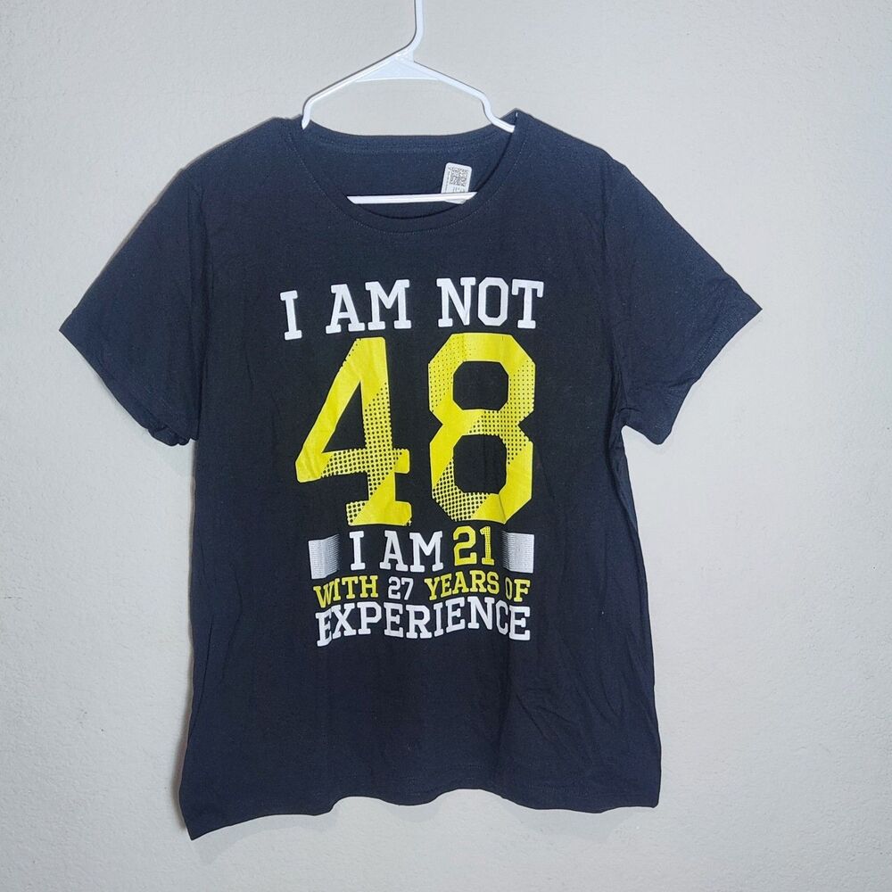 Amazon Mens XL Black Funny Graphic T Shirt Crew‎ Neck Short Sleeve Cotton Tee